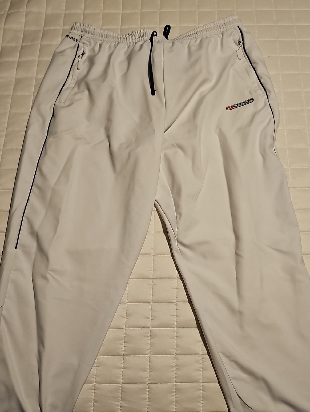 Nike White Men's Track Joggers with Black Trim